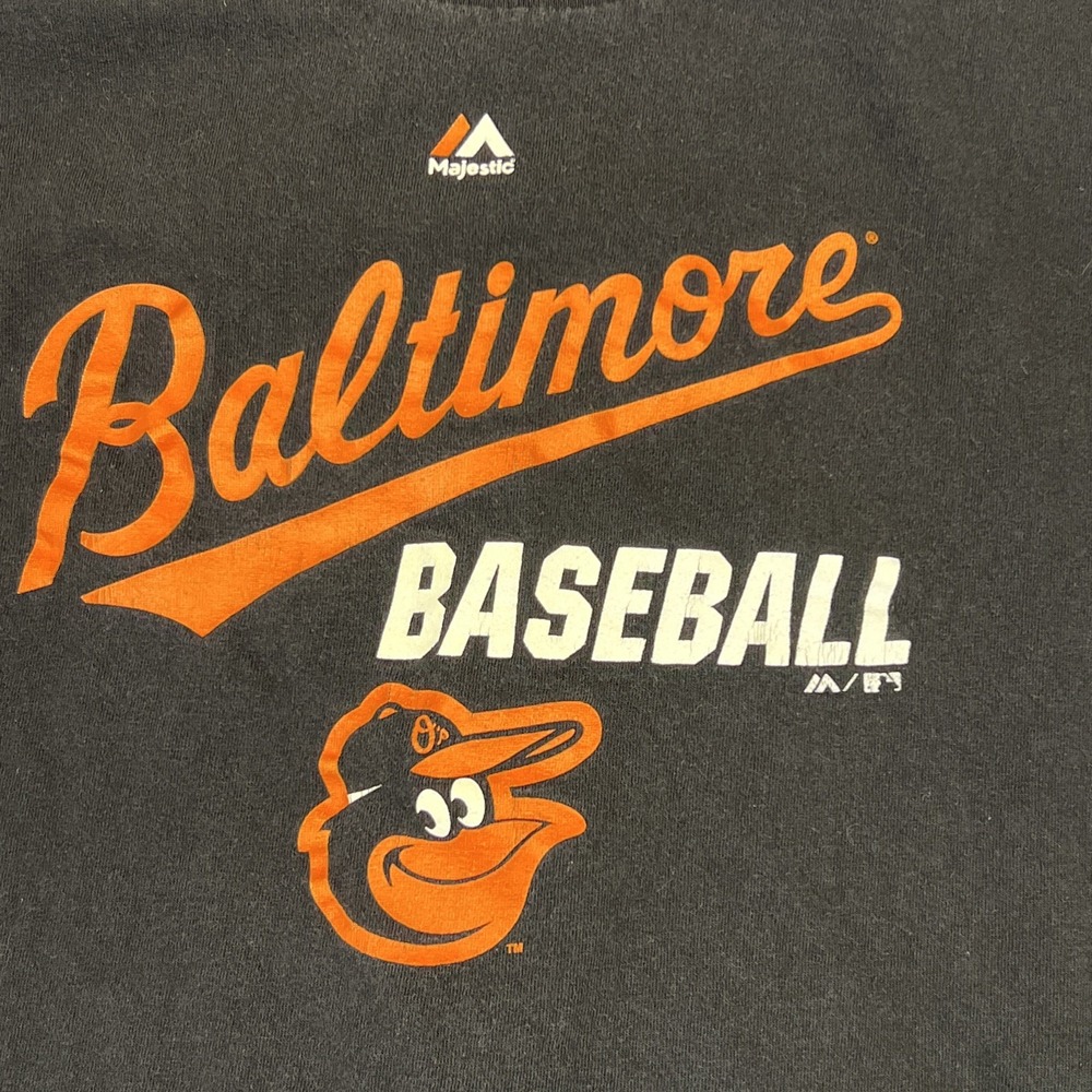 Majestic Baltimore Orioles Baseball T-Shirt Mens Large Black Cotton 2852X - Picture 4 of 8